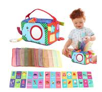 gifyym Giocattolo in tessuto per neonato, libro in tessuto educativo e anello di dentizione, scatola per giocattoli per bambini, destinato ad aereo, auto, ragazza, ragazzo, viaggio 9-12 Pasqua