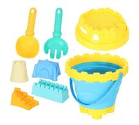 gifyym Giochi di Sabbia per Bambini | 8 Pezzi Stampini da Esterno con Secchiello Pieghevole,Kit Costruzione Castelli Di Sabbia - Per Cortile Giochi Spiaggia Piscina Sponda Del Lago Argine Del
