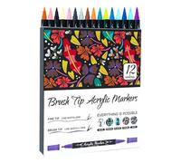 gifyym Matite acriliche, pennarelli acrilici - Matite acriliche impermeabili con doppia punta per dipingere per bambini e adulti, accessori per artigianato bicolore per pittura rupestre e artigianato