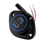 gifyym Presa per Auto a Ricarica Rapida, Presa di Caricabatterie per Barca | Presa di Caricabatterie 2 Porte 12 V/24 V per Ricarica Rapida - Design di Luce LED Road Trip per