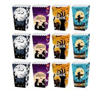 gifyym Scatole per popcorn di Halloween | Scatole di Pop-Corn per regali di festa 12 pezzi,Contenitore per dolci e biscotti per caccia di caramelle e forniture per feste di Halloween