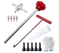 gifyym Set di Strumenti per la rimozione dei Pneumatici 'Auto, Strumento a 4 Vie, Set di Riparazione Stelo valvola Pneumatici, 13 Pezzi con rimozione del Nucleo della valvola, estrattore Vã