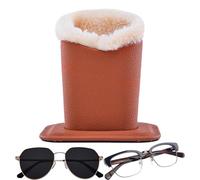 gifyym Supporto per occhiali da sole | Organizer da tavolo in pelle PU antigraffio | Conservazione protettiva per porta comodino e soggiorno, anche come borsa da viaggio, marrone, Siehe Beschreibung