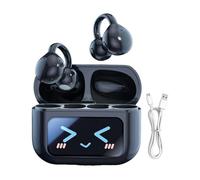 gifyym Touchscreen Earbuds - Wireless Earbuds With Screen | AI Translation Sports Clip | Noise Cancelling Waterproof Clip Earplugs For Travel Outdoor 50mAh 300mAh Type-C PC ABS 6.2x6.2x2.7cm 54g