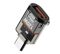 gifyym Type-C To USB-A Adapter - Blazing 10 Gbps Data Transfer With Fast Charging | Stylish Clear Transparent Design Male To Female Smartphones Tablets Laptops - USB 3.2 High-Speed Com