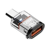 gifyym Type-C To USB-A Adapter - Blazing 10 Gbps Data Transfer With Fast Charging | Stylish Clear Transparent Design Male To Female Smartphones Tablets Laptops - USB 3.2 High-Speed Com