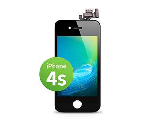 GIGA Fixxoo Schermo Singolo di Ricambio per iPhone 4s Apple, Display LCD Retina ad Alta Risoluzione, Touch Screen in Vetro con Fotocamera, Altoparlante & Sensore Prossimità; Guida Video Online - Nero