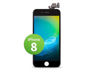 GIGA Fixxoo Schermo singolo di Ricambio per iPhone 8 Apple, Display LCD Retina ad Alta Risoluzione, Touch Screen in Vetro con Fotocamera, Altoparlante & Sensore Prossimità; Guida Video Online - Nero