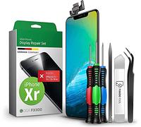 GIGA Fixxoo Set Display per iPhone XR | Kit di Riparazione Completo con Kit di Attrezzi, Schermo di Ricambio, Display Retina LCD con Touch Screen (Come Display Originale)
