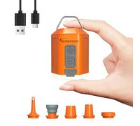 GIGA Pump 4.0 Electric Mini Air Pump for Air Mattress,Portable Pump with 1300 mAh Battery,5 Air Nozzles,Ultralight Air Pump for Swimming Rings,Vacuum Bags