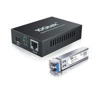 Gigabit Ethernet Media Converter, da 1,25G SFP a RJ45 da fibra a rame, con ricetrasmettitore SFP (1000Base-LX, 20km, monomodale)