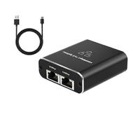 Gigabit Ethernet Splitter Network Adapter for 2 PCs and Laptops 1 in 2 Out RJ45 Splitter with 1000Mbps Speed Hwy