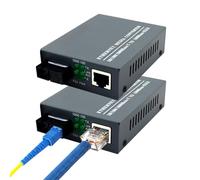Gigabit Single Mode Media Converter, 2 Pack Fiber Optic Converter With LC Transceiver Module, Mini Auto Sensing Gigabit Ethernet Engine, Perfect For Home, Office, Networking Projects