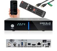 GigaBlue Cavo UHD Trio 4K Pro, ricevitore satellitare DVB-S2X/C/T2, sintonizzatore, PVR-Ready su scheda USB/SD, WLAN 1200 Mbit/s, HDMI, USB, LAN, Bluetooth, alimentatore di rete da 12 V