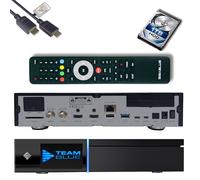 GigaBlue UHD Quad 4K Pro 2X FBC DVB-S2 Twin Sat Receiver con Dual Core CPU, E2 Linux OS, 4GB RAM, 8GB eMMC, Bluetooth 5.4, H.265, 1200Mbit WLAN, 3x USB 3.0, HTS e-com cavo HDMI + HDD da 1TB