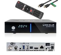GigaBlue UHD Trio Pro 4K Box Ricevitore SAT DVB-S2x DVB-C2 DVB-T2 Tuner con disco rigido da 400 GB con cavo HDMI Babotech [2160p, PVR, HDMI, slot SD Card] - nero
