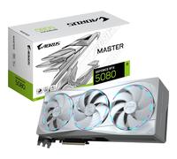 GIGABYTE AORUS GeForce RTX 5080 MASTER ICE 16G Scheda Grafica - 16GB GDDR7, 256 bit, PCI-E 5.0, 2805MHz Core Clock, 3 x DP 2.1a, 1 x HDMI 2.1b, NVIDIA DLSS 4, GV-N5080AORUSM ICE-16GD