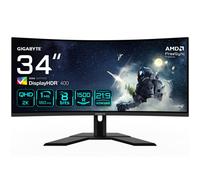 GIGABYTE G34WQCP Monitor da gioco 34 UWQHD Incurved - 3440 x 1440, 1500R, 180Hz, 1ms, 350 cd/m², AMD FreeSync Premium, DisplayHDR 400, HDMI 2.0, DisplayPort 1.4 - Nouvo