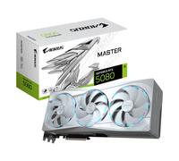GIGABYTE AORUS GeForce RTX 5080 MASTER ICE 16G Scheda Grafica - 16GB GDDR7, 256 bit, PCI-E 5.0, 2805MHz Core Clock, 3 x DP 2.1a, 1 x HDMI 2.1b, NVIDIA DLSS 4, GV-N5080AORUSM ICE-16GD