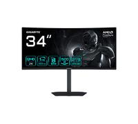 Gigabyte GS34WQCA Monitor Gaming Curvo 34" WQHD - 3440 x 1440, 1500R, 120Hz, 1ms, 300 cd/m², FreeSync Premium, HDR Ready, HDMI 2.0, DisplayPort 1.4