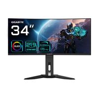 GIGABYTE MO34WQC 34 WQHD OLED curvo per il gaming - 3440 x 1440, 175Hz, 0,03ms, KVM, 250 cd/m², FreeSync Premium Pro, DisplayHDR True Black 400, HDMI 2.1, Displayport 1.4 - Nouvo