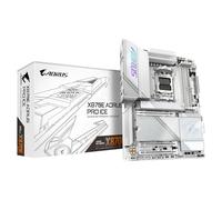 GIGABYTE Scheda madre X870E AORUS PRO ICE - Supporta CPU AMD Ryzen 9000, VRM digitale a 16+2+2 fasi, fino 8000MHz DDR5 (OC), 4xM.2 + 4xPCIe 5.0, Wi-Fi 7, LAN 2.5GbE, USB 3.2 Gen 2x2 [X870E ICE]
