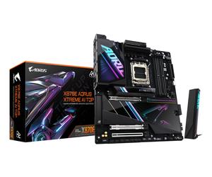 GIGABYTE X870E AORUS XTREME AI TOP Motherboard - Compatibile con i processori AMD Ryzen 9000, VRM 18+2+2 fasi, fino a 8800 MHz DDR5 (OC), 1xPCIe 5.0 M.2 + 3xPCIe 4.0 M.2, WI-FI 7, LAN 10 GbE, USB 4 -
