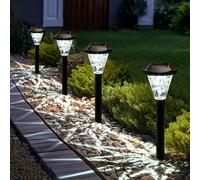 GIGALUMI Confezione da 8 Luci Solari Impermeabili per Esterni, per Patio, Prato, Cortile e Paesaggio