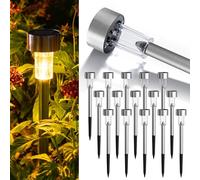 GIGALUMI Lampade solari per esterni, Lampade solari da giardino, 16 pezzi, Lampade solari da giardino impermeabili per giardino esterno, balcone, terrazza, prato, percorsi (Bianco caldo)