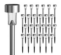 GIGALUMI Lampade solari per esterni, lampade solari per giardino, 24 pezzi, lampade da giardino solari impermeabili per giardino esterno, balcone, terrazza, prato, percorsi (bianco freddo)