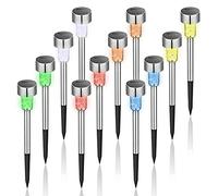 GIGALUMI Luci solari a LED per giardino, 12 pezzi, luci solari impermeabili che cambiano colore per esterni, feste, terrazze, prati, decorazioni da giardino, cortili e sentieri
