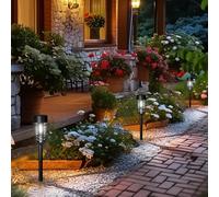 GIGALUMI Luci solari da giardino per esterni, confezione da 8, impermeabili, ad energia solare, luci per vialetti, vialetti, cortili, paesaggi, vialetti (bianco freddo)