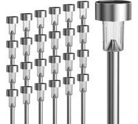 GIGALUMI Luci solari da giardino per esterni, impermeabili, confezione da 24, in acciaio inox, luci solari da giardino per patio, prato, cortile e paesaggio, luce bianca calda
