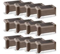 GIGALUMI Luci solari per esterni, 12 pezzi, luce per scale, impermeabile, illuminazione a LED per scale esterne, gradini, recinzioni, cortili, terrazze, grondaie, sentieri, decorazioni, bianco caldo