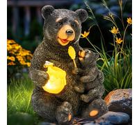 GIGALUMI Statue solari da giardino a forma di orso amorevole, luci per esterni, cortile, decorazione da giardino, l'inaugurazione della casa per mamma, donne