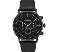 Gigandet Minimalism Mens Guarda al quarzo al quarzo doppio tempo analogico con bracciale in pelle nera G22-001