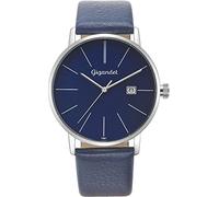 Gigandet Orologio Uomo Quarzo Minimalism Analogico Bracciale Cuoio Blu Argento G42-009