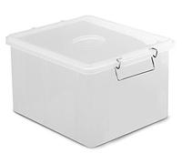 CONTENITORE CASSETTA BOX BIANCA CON COPERCHIO GANCI METALLO CM 45X35X25h