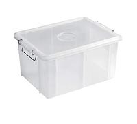 CASSETTA BOX CONTENITORE PLASTICA BIANCA ALIMENTARE CM 62X40X31 H CON COPERCHIO