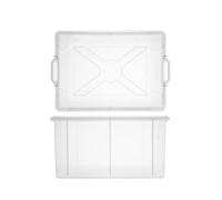 Giganplast Contenitore Cassetta Box trasparente con coperchio e ganci in metallo 55x40x29 cm