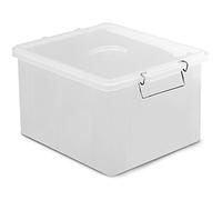 CASSETTA BOX CONTENITORE PLASTICA BIANCA ALIMENTARE CM 40X30X22 H CON COPERCHIO