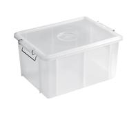 Cassetta Box Con Coperchio 35x25x20 Trasparente Giganplast
