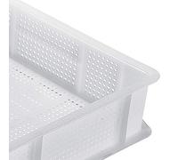 Giganplast Cassetta Forata polietilene Uso Alimentare Service 60x40cm sovrapponibile Professionale Impasto Pane Pasta (60x40cm h7cm)