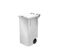 Bidone carellato (100Lt) con pedale e reggisacco MAX Bianco