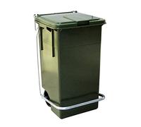 CONTENITORE VERDE MAX 100 LITRI BIDONE SPAZZATURA CON PEDALE E RUOTE GIGANPLAST