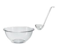 GIGANPLAST Insalatiera Trasparente ampolla plastica Cristal 32cm + Mestolo