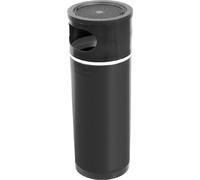 Giganplast Posacenere da Esterno con Cestino Rifiuti in Plastica 25x70 colore Nero - 5970M1/N