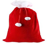 Gigante Babbo Natale Sacco Rosso e Bianco Velour E Pom Legami