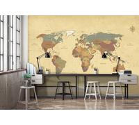 Gigante Mappa Carta da Parati Parete per Casa Ufficio 368x254 CM 4 Parte