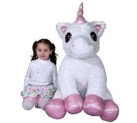 Gigante Peluche Unicorno Rosa 95 cm Seduto Pony Cavallo Magico